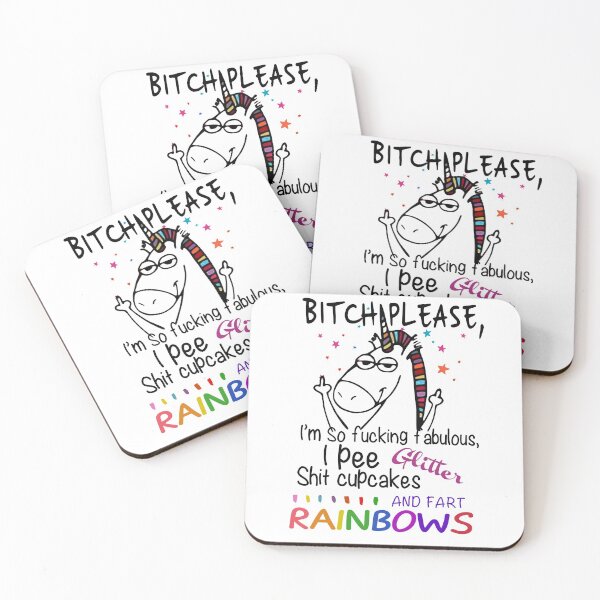 Item preview, Bitch Please Unicorn I'm So F Fabulous I Pee Glitter Shit cupcakes and fart rainbows designed and sold by DenisArt21.