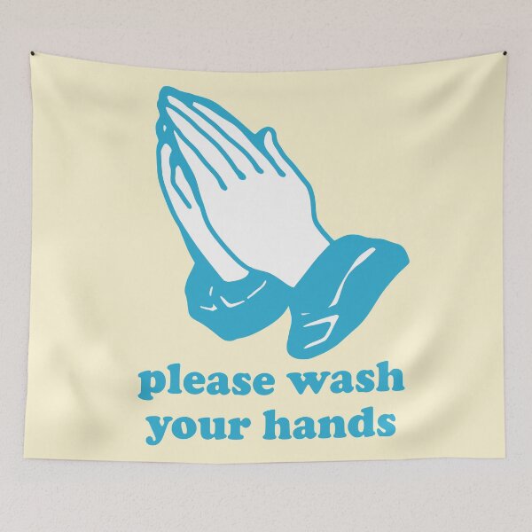 Item preview, PLEASE WASH YOUR HANDS POCKET DESIGN YELLOW designed and sold by aydapadi.