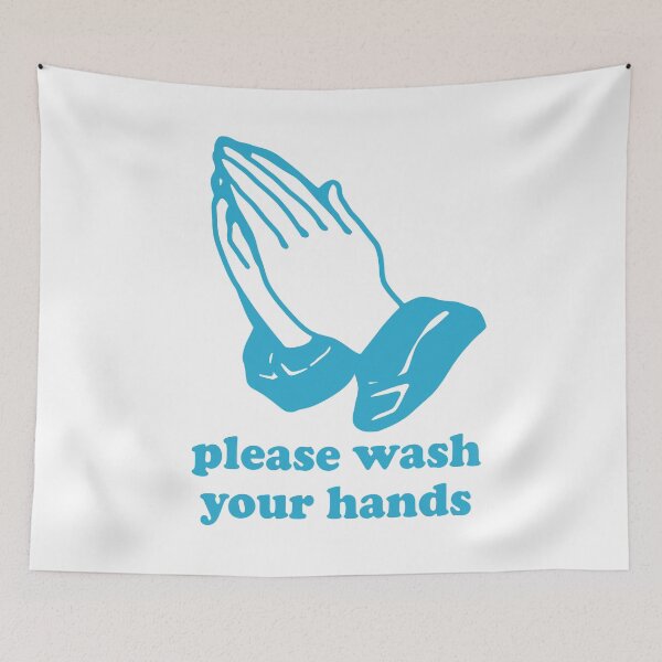 Item preview, PLEASE WASH YOUR HANDS PRAYER HANDS BACK PRINT designed and sold by aydapadi.