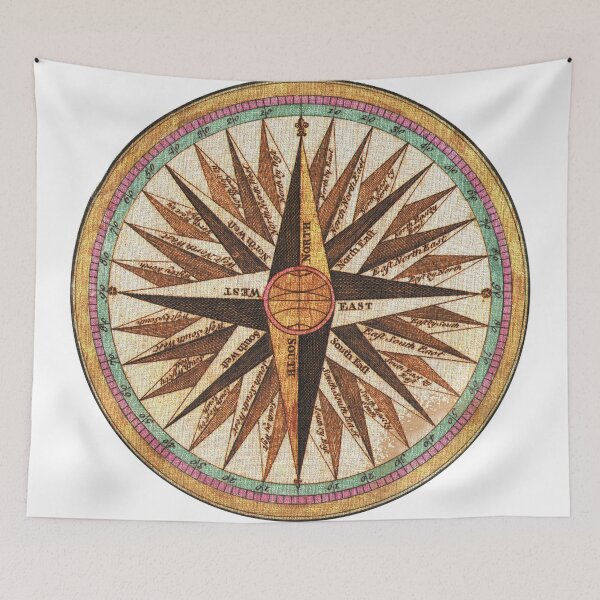 Item preview, Antique style vintage compass rose map for travelers designed and sold by tbunks.