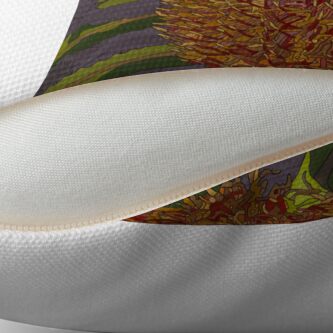 Alternate view of Banksia menzies digital drawing on purple Throw Pillow
