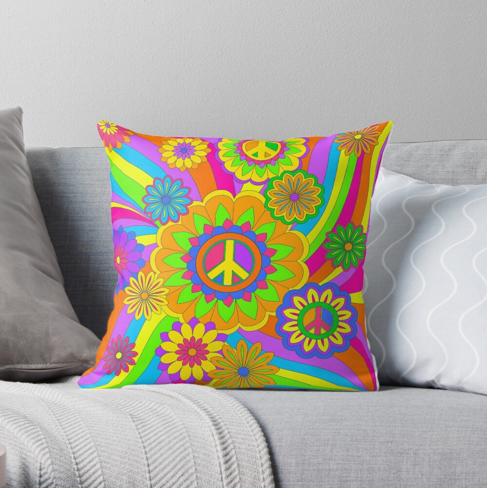 expensive rainbow flower pillow