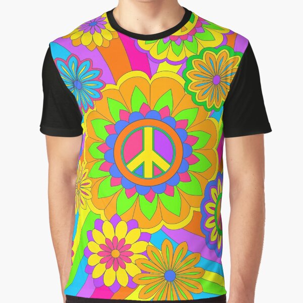 Flower Power Hippie Psychedelic '70's Retro T-Shirt