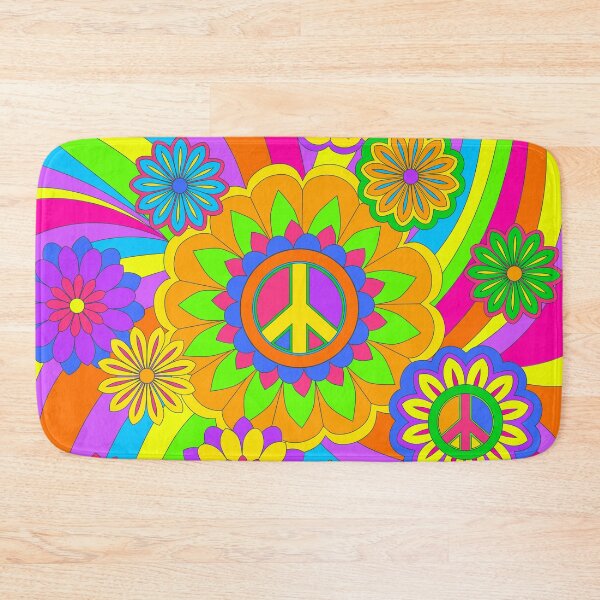 Item preview, Psychedelic Rainbow Flower Power Pattern designed and sold by ArtformDesigns.