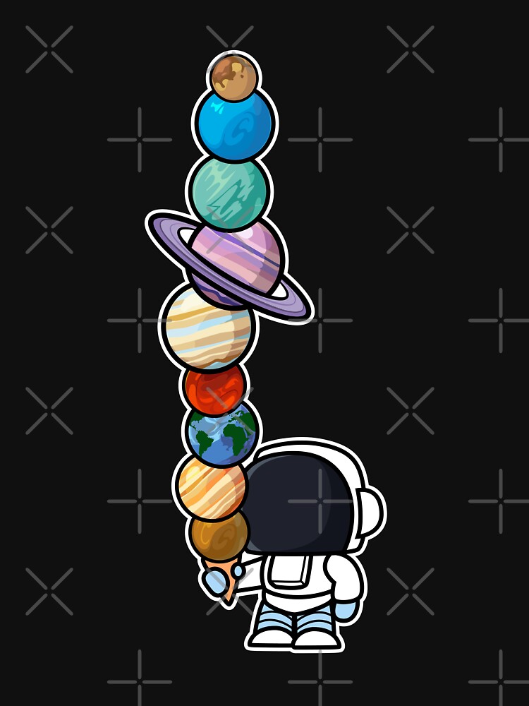 Thumbnail 7 of 7, Classic T-Shirt, Astronaut Ice Cream Eating Planet designed and sold by CrissWild.