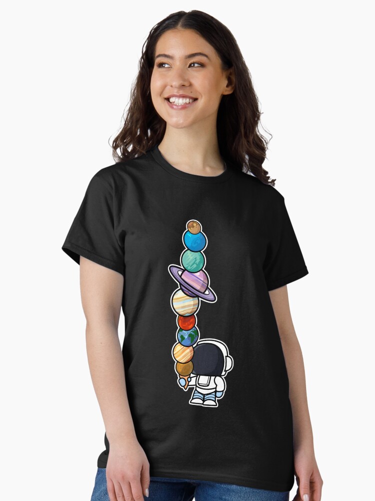 Thumbnail 1 of 7, Classic T-Shirt, Astronaut Ice Cream Eating Planet designed and sold by CrissWild.
