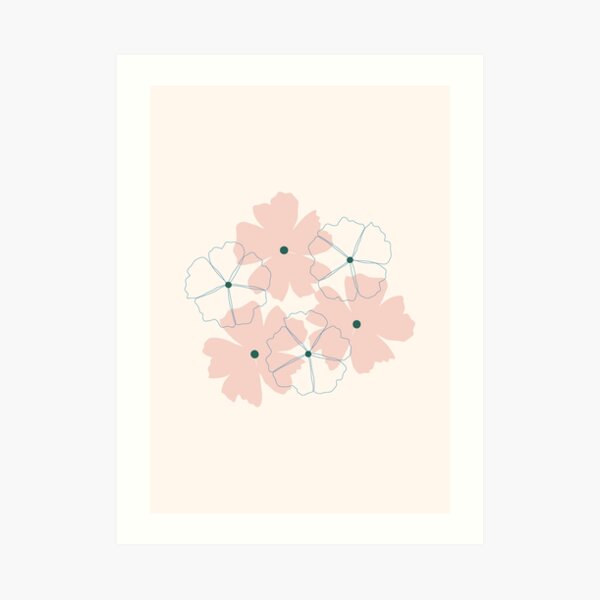 Delicate pink flowers Art Print