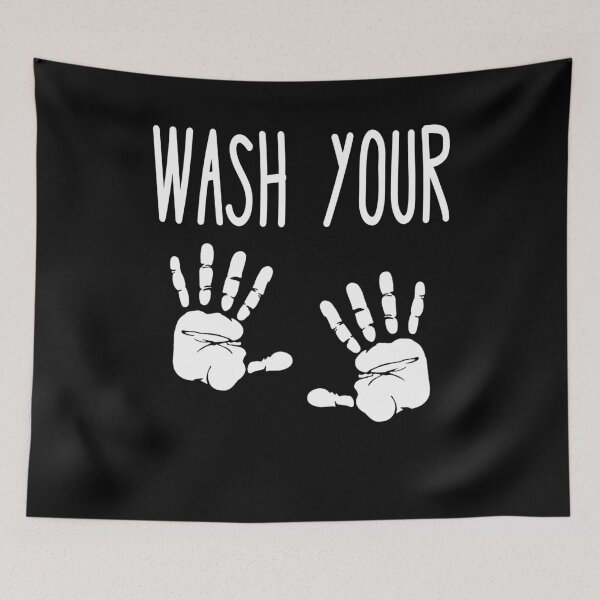 Item preview, Wash Your Hands Cute Handprints designed and sold by funnytshirtemp.