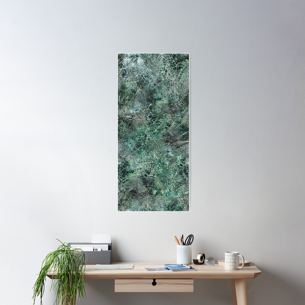 Emerald green marble photographic pattern Poster