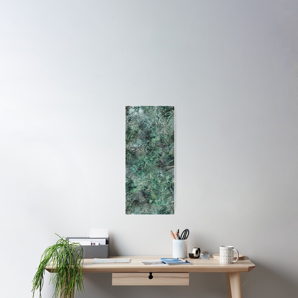 Emerald green marble photographic pattern Poster