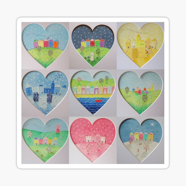 Hearts - countryside and coastal scenes Sticker