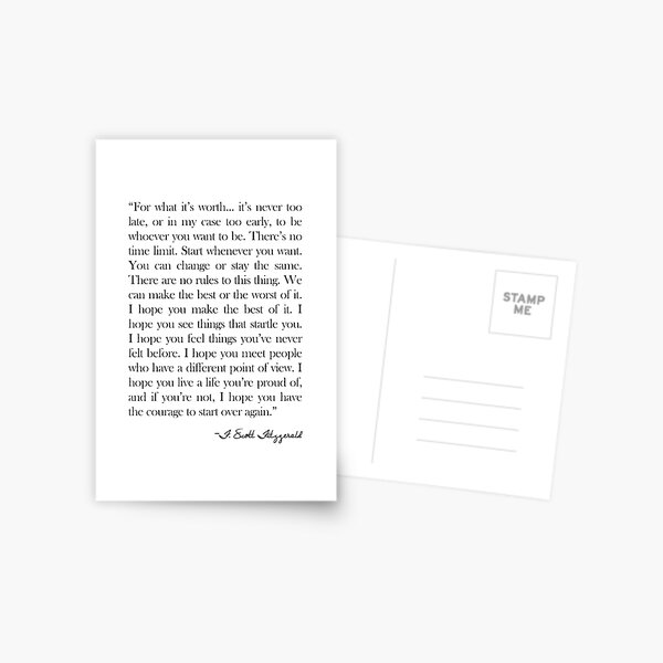 Item preview, For what it's worth - F Scott Fitzgerald Quote designed and sold by the little fennec.