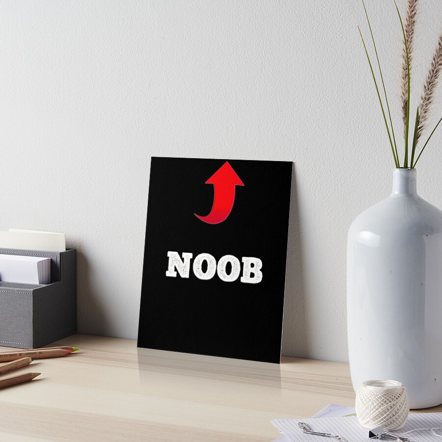 Noob Red Arrow T Shirt Art Board Print By Huraky Redbubble - anti noob clan logo roblox