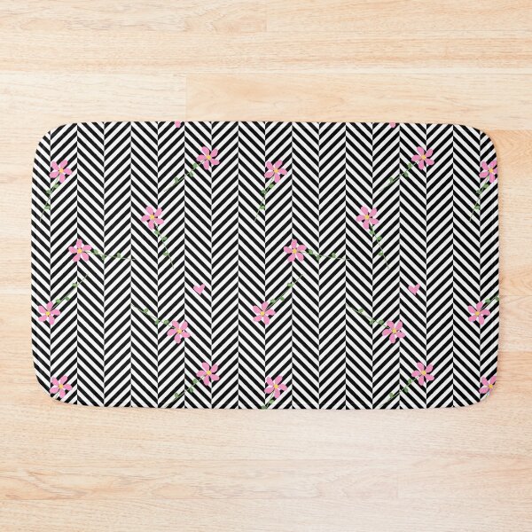 Item preview, Pink Flower Herringbone designed and sold by MaplewoodMerch.
