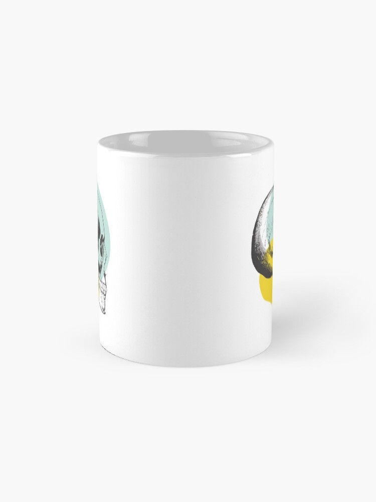 Alternate view of Skull Pastel Blue & Yellow • Pastel Goth Mug
