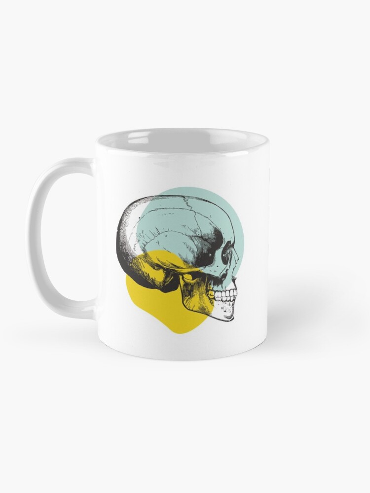 Alternate view of Skull Pastel Blue & Yellow • Pastel Goth Mug