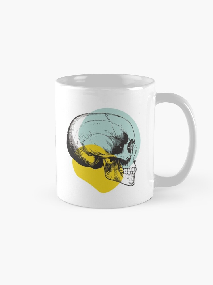 Alternate view of Skull Pastel Blue & Yellow • Pastel Goth Mug