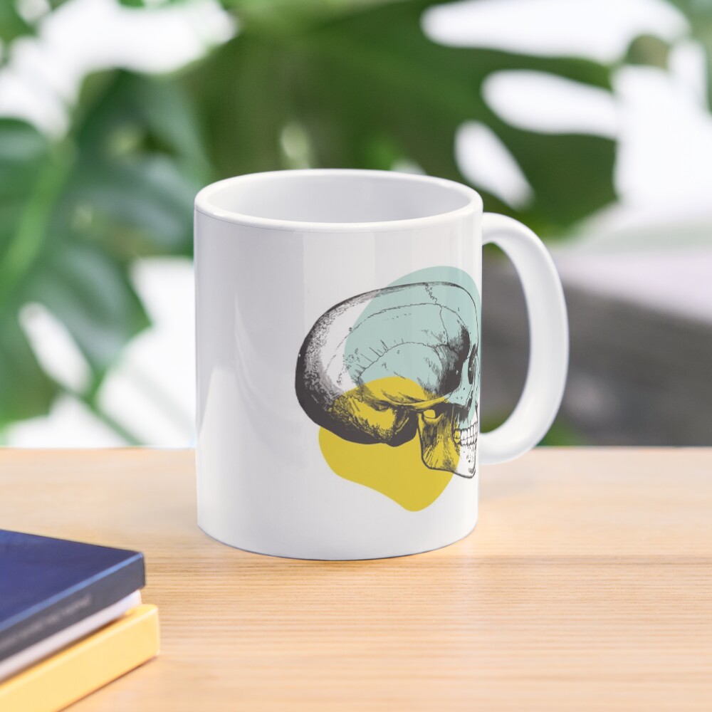Skull Pastel Blue & Yellow • Pastel Goth Mug