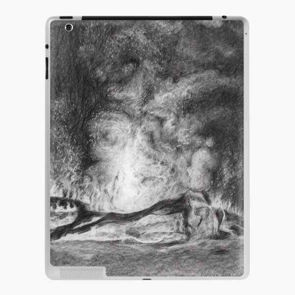 Camp fire in the night iPad Skin