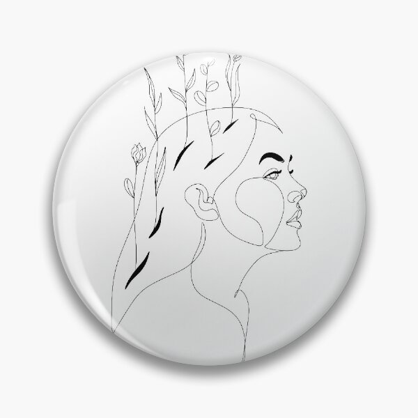 Item preview, Flower Head Woman Art Print | Woman With Plants on Head Poster | Flower Woman t shirt | Woman With Flower Head line drawing | Line Drawing Woman designed and sold by OneLinePrint.