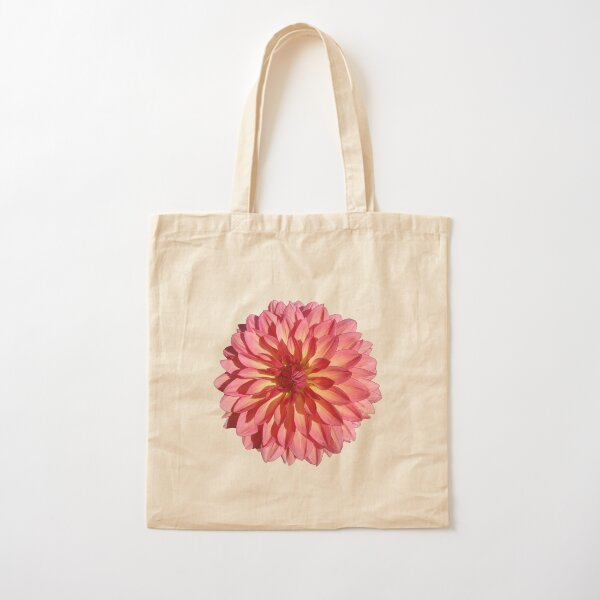 Pink orange dahlia Cotton Tote Bag