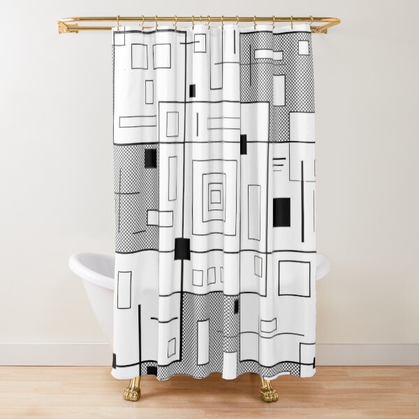 Diagonal Shadows Shower Curtain