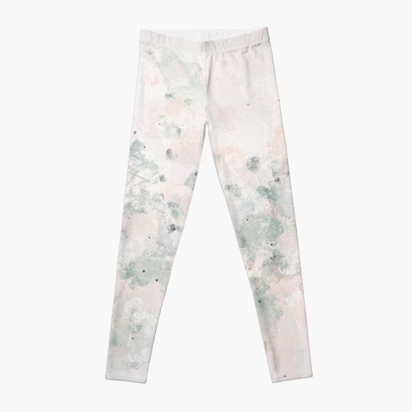 Pretty Modern Minimalist Abstract in Blush Pink, Olive and Sage Green  Leggings