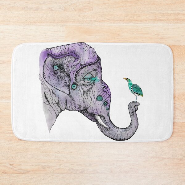 Item preview, When Worlds Collide | Elephant Bird Illustration  designed and sold by inkhivecreative.