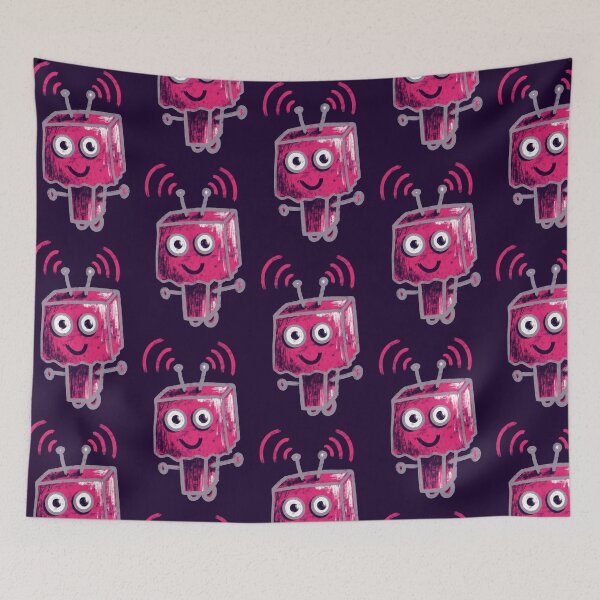 Item preview, Cute Ugly Pink Robot With Paper Bag Head designed and sold by Boriana Giormova.