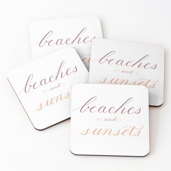 Item preview, Beaches and Sunsets quote designed and sold by NikkisPaperCo.