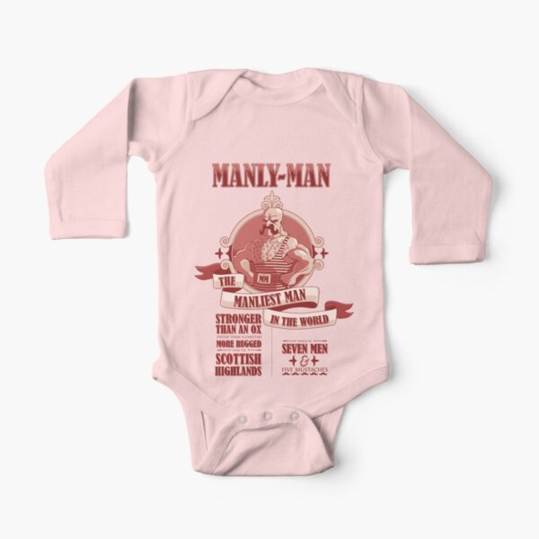 Manly-Man Long Sleeve Baby One-Piece
