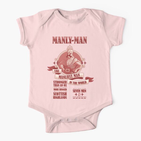 Manly-Man Short Sleeve Baby One-Piece