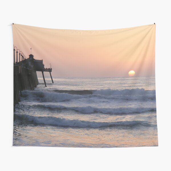 Sunset By The Pier Tapestry