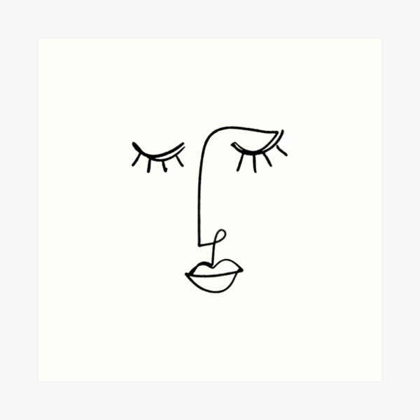 One Line Face Art Art Print