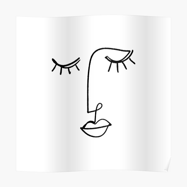 One Line Face Art Poster