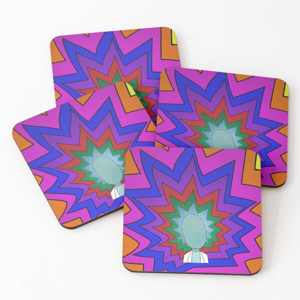 Rick flashy hair Coasters (Set of 4)