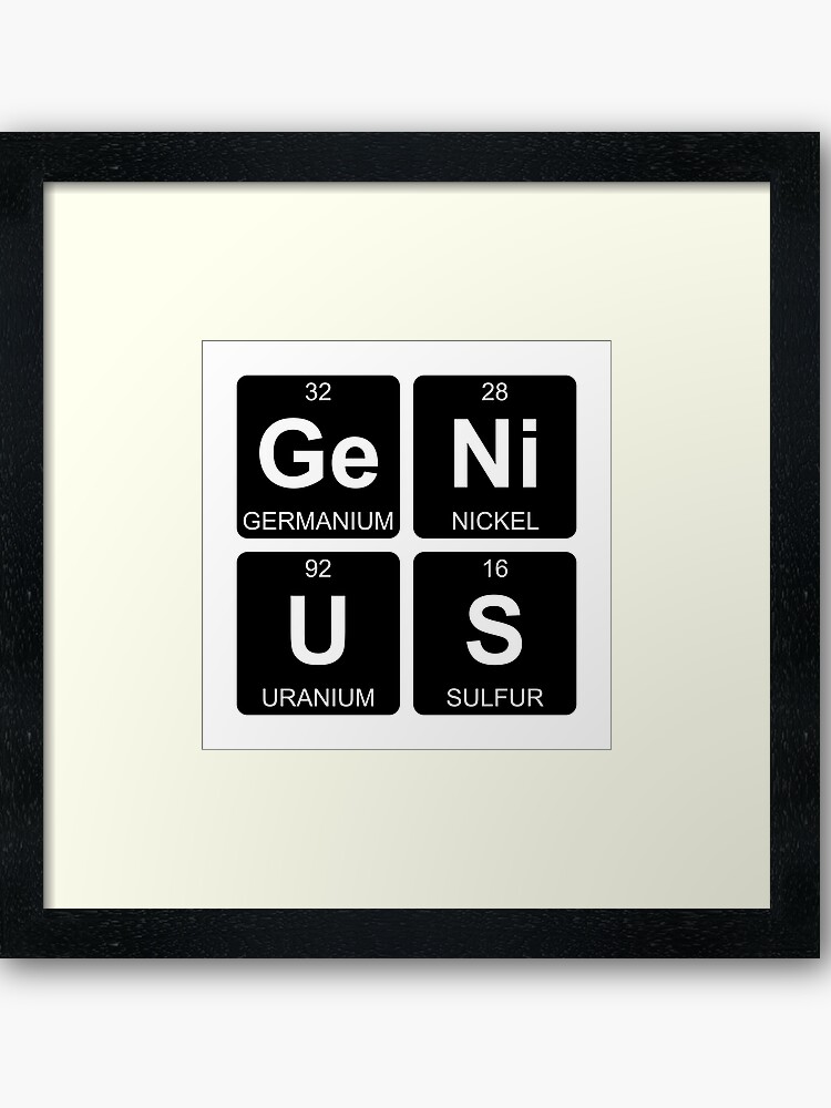 - Periodic Art Table Ge - - S Print Framed | Genius U Chemistry Ni