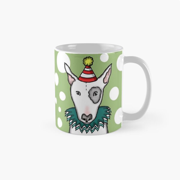 Item preview, English Bull Terrier in a party hat - Pattern 1 designed and sold by Helen McCartney Designs.