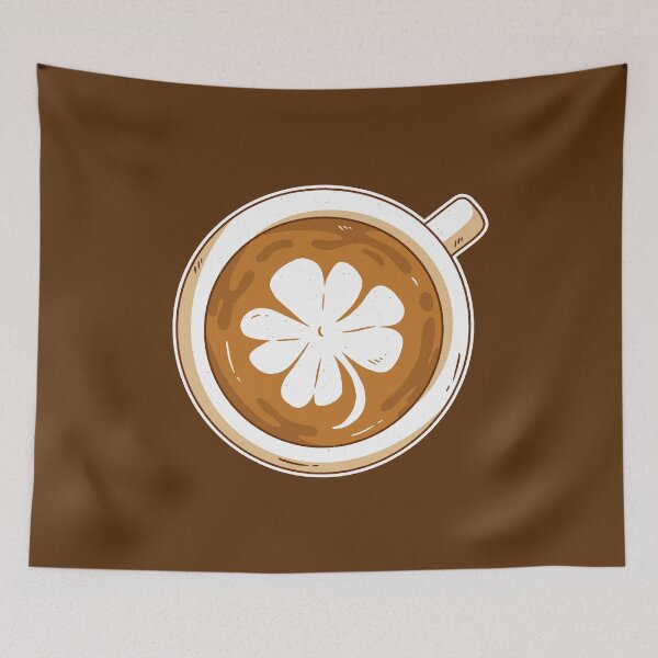Item preview, Cappuccino, coffee latte, four-leaf clover designed and sold by DerSenat.