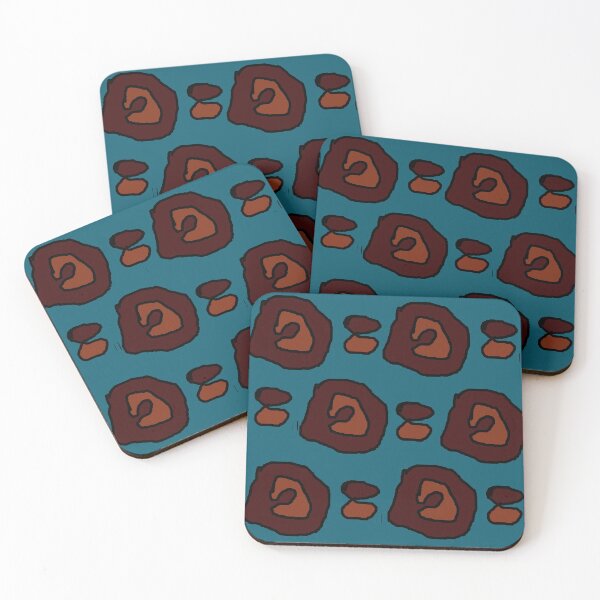 Item preview, Brown shapes pattern on Blue 2 designed and sold by longford.