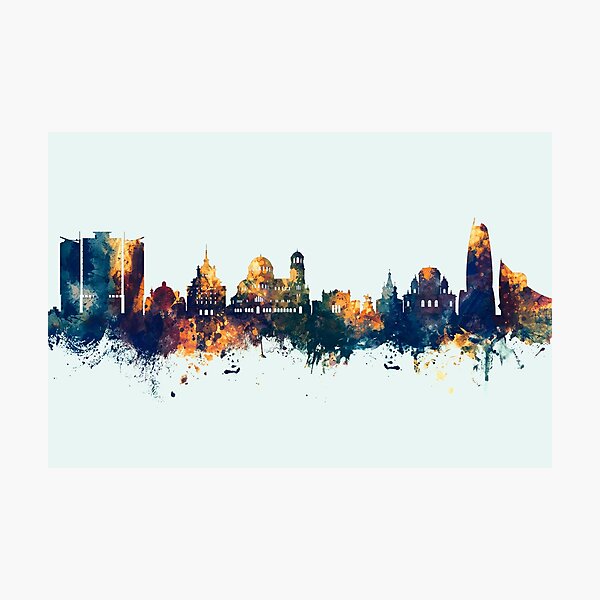 Item preview, Sofia Bulgaria Skyline designed and sold by ArtPrints.