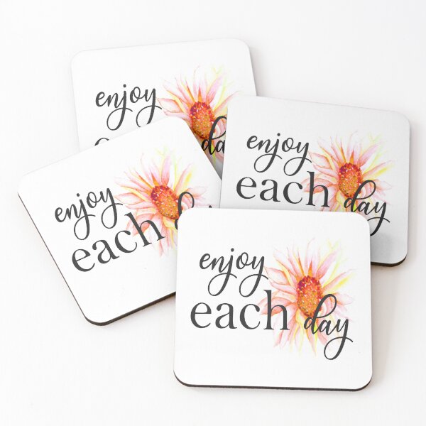 Item preview, Enjoy each day, sunflower with message in black designed and sold by latiendadearyam.