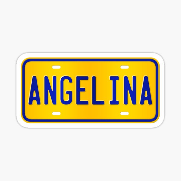 ANGELINA Name Poster featuring photos of actual sign letters