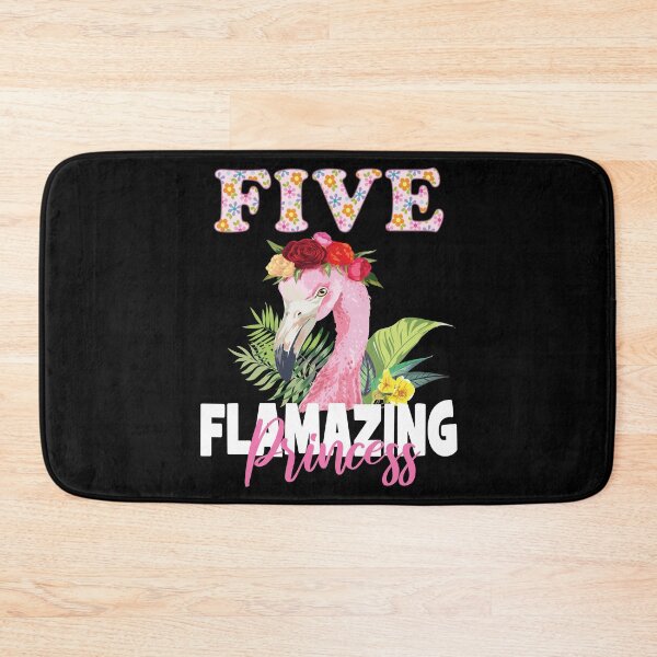 Item preview, Five Flamazing Princess 5th Girls Birthday 5 Years Old print designed and sold by Grabitees.