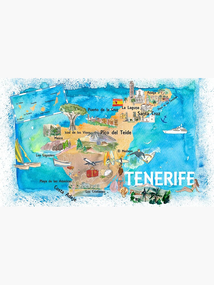 Thumbnail 4 of 4, Coffee Mug, Tenerife Canarias Spain Illustrated Map with Landmarks and Highlights designed and sold by artshop77.
