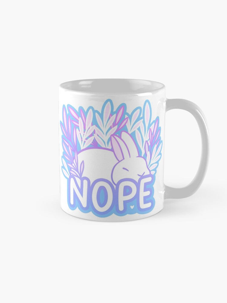 Aperçu 5 sur 6. Mug à café avec l'œuvre Non // Lapin fatigué | Nikury créée et vendue par nikury.