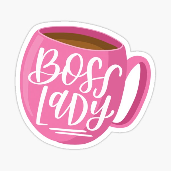 Item preview, Boss lady coffee mug vinyl sticker designed and sold by bloomplanners.