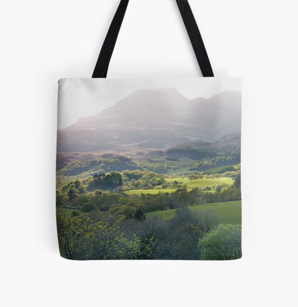 The Moelwyns in spring All Over Print Tote Bag