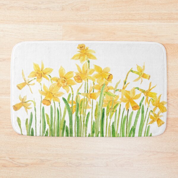 Item preview, hand painted yellow daffodils field watercolor designed and sold by SelenePaintings .
