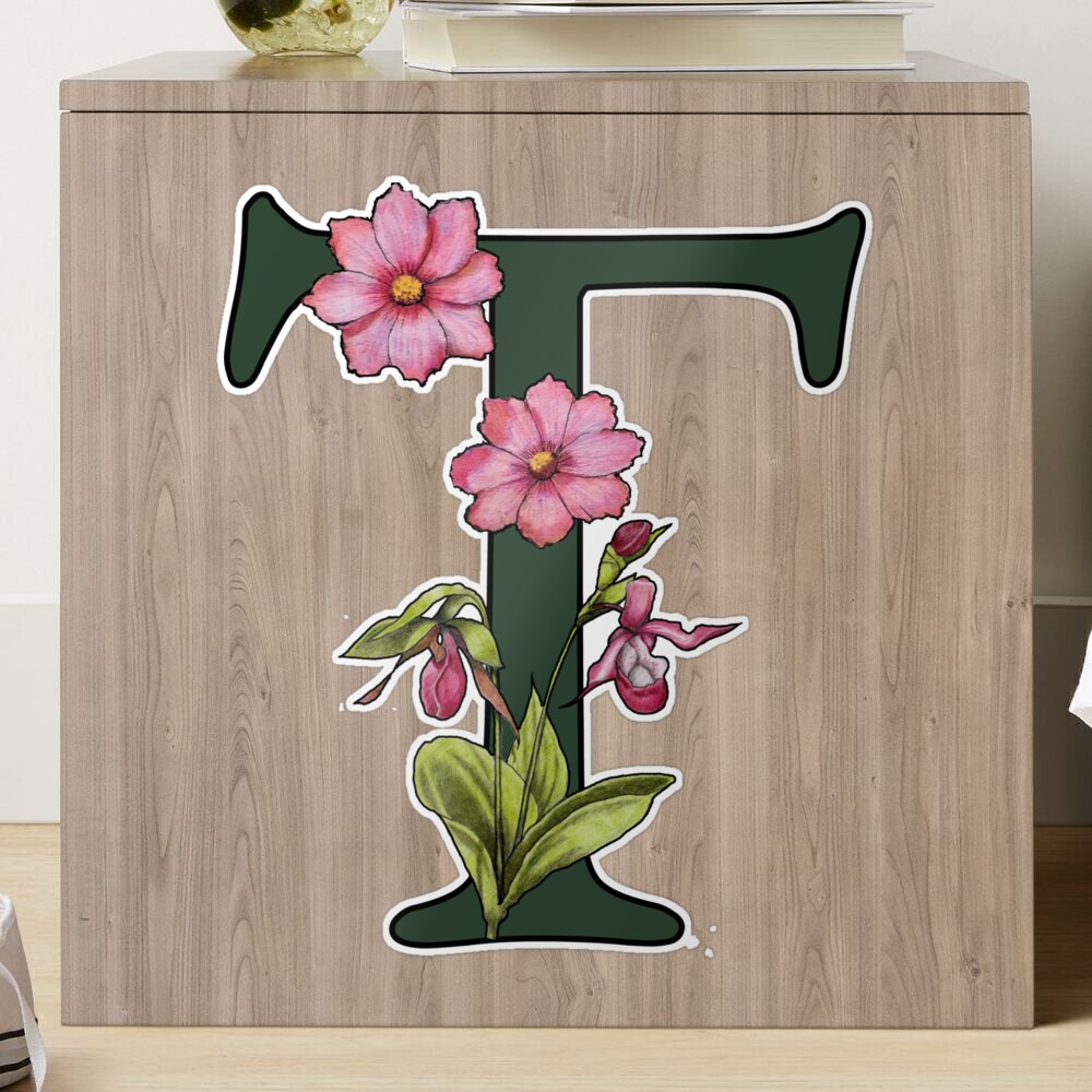 Floral Initial Stickers (Choose your letter) – KT's Canvases